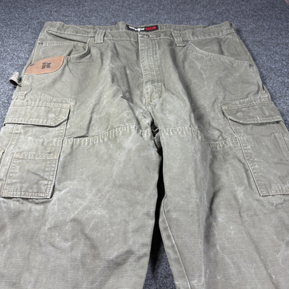 Wrangler Pants Men 40x34 Green RIGGS WORKWEAR Carpenter Cargo Ripstop Utility - Picture 2 of 13